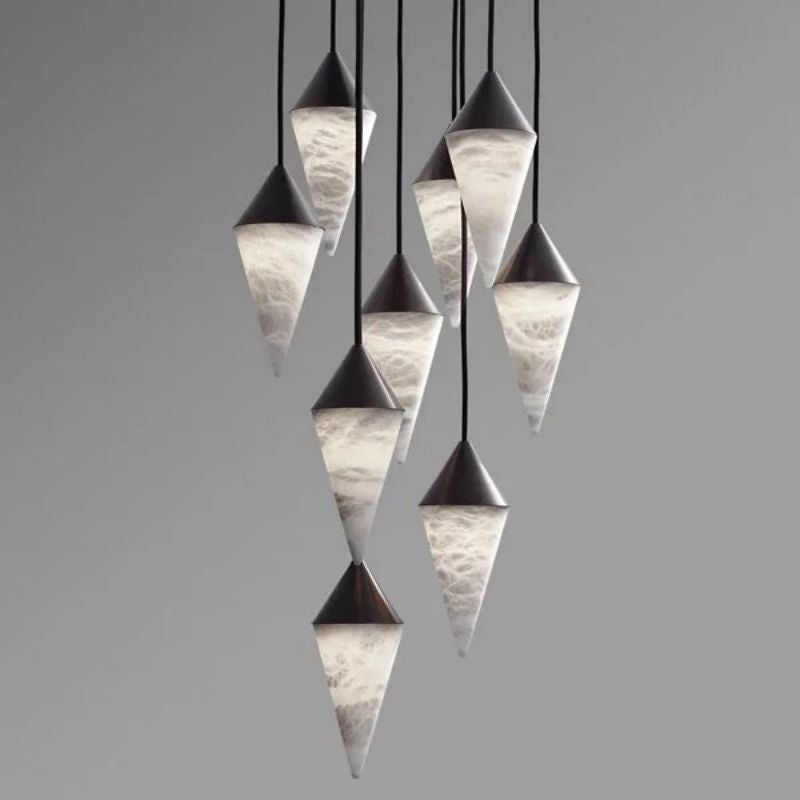 Modern Alabaster Cone Cluster Chandelier - XYlight