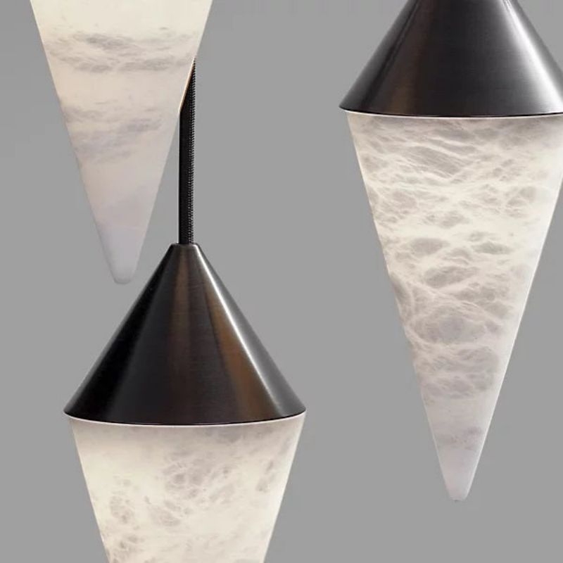 Modern Alabaster Cone Cluster Chandelier - XYlight