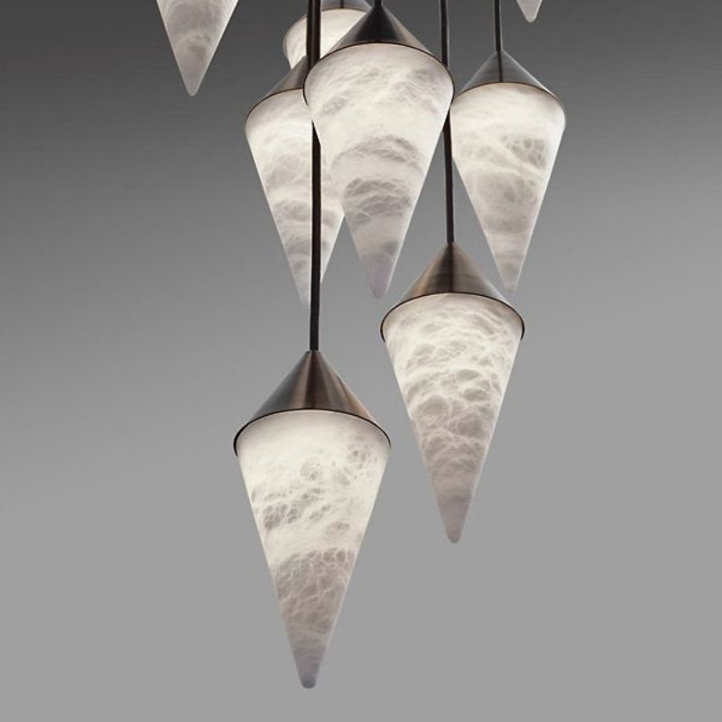Modern Alabaster Cone Cluster Chandelier - XYlight