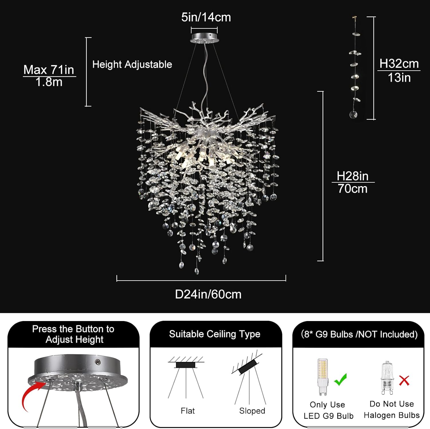 Modern Crystal Chandelier For Dining Room - XYlight