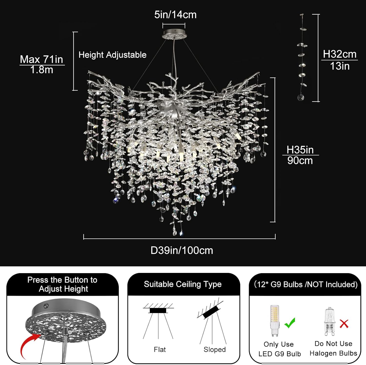 Modern Crystal Chandelier For Dining Room - XYlight