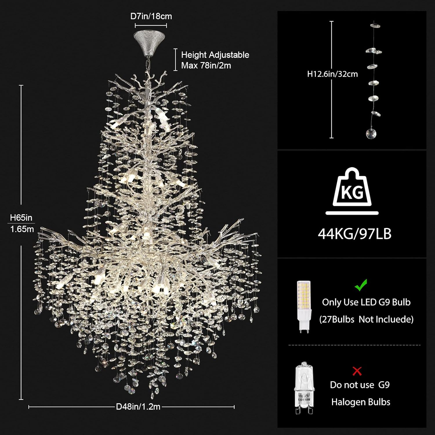 Modern Crystal Chandelier For Dining Room - XYlight