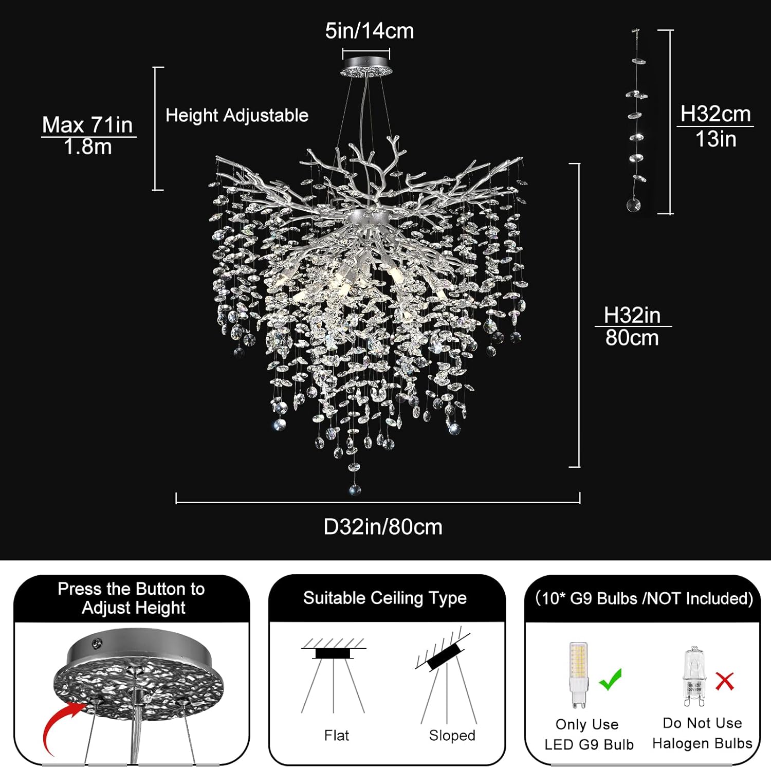 Modern Crystal Chandelier For Dining Room - XYlight