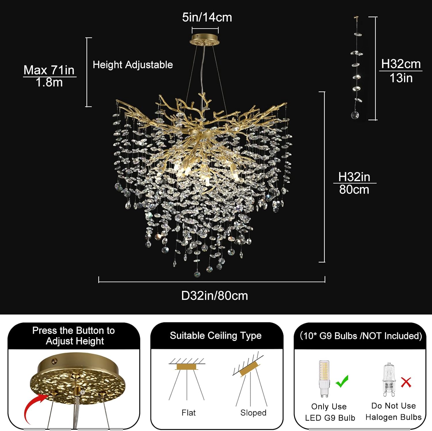 Modern Crystal Chandelier For Dining Room - XYlight