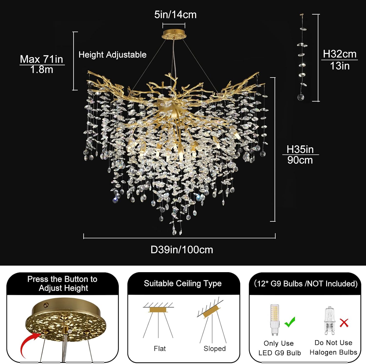 Modern Crystal Chandelier For Dining Room - XYlight