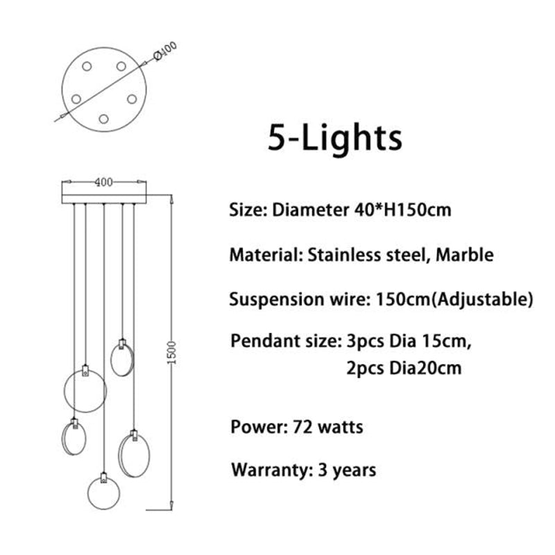 Modern Discs Alabaster Long Staircase Chandelier - XYlight