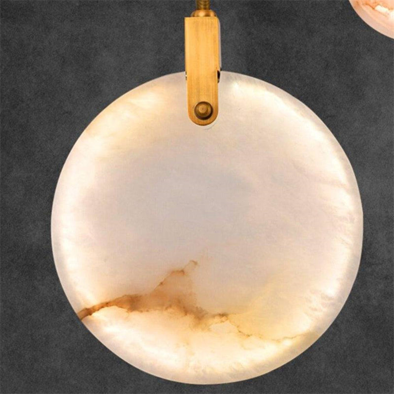 Modern Discs Alabaster Long Staircase Chandelier - XYlight