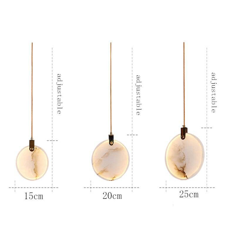 Modern Discs Alabaster Long Staircase Chandelier - XYlight