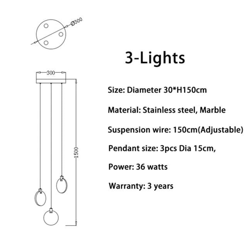 Modern Discs Alabaster Long Staircase Chandelier - XYlight
