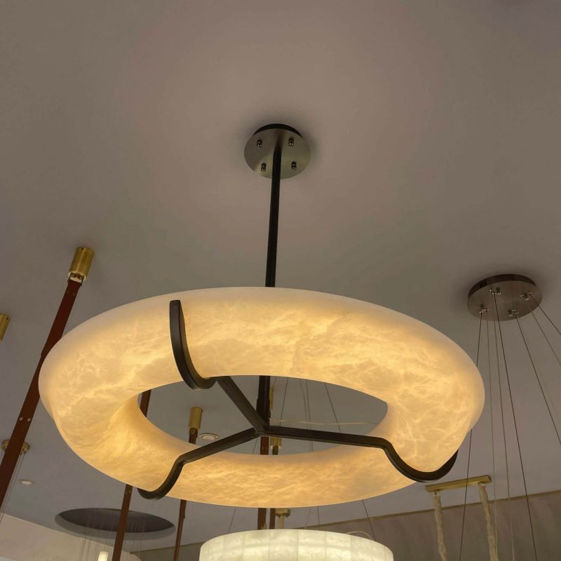 Modern Round Alabaster Dining Room Chandelier - XYlight