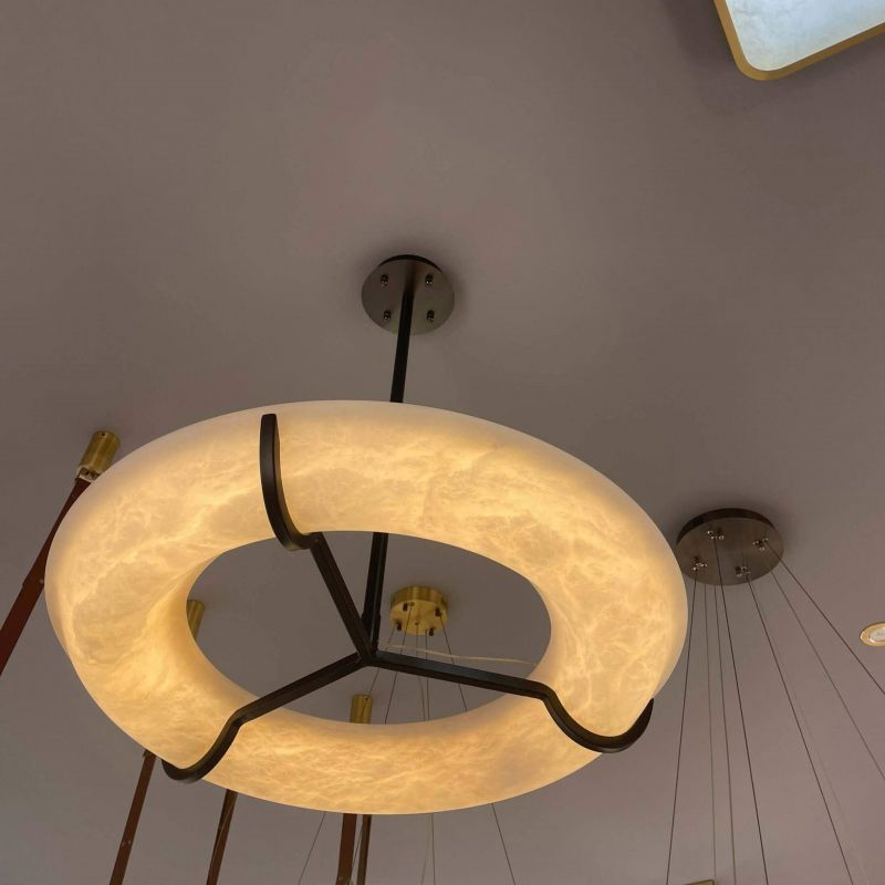 Modern Round Alabaster Dining Room Chandelier - XYlight