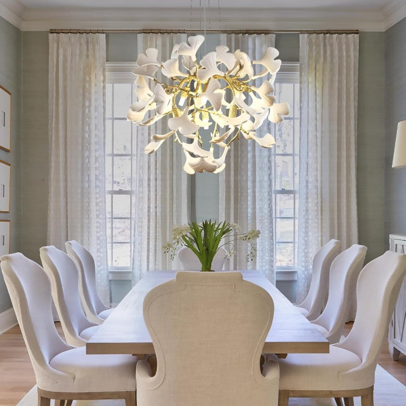 Modern Ceramic Ginkgo Leaf Branches Chandelier - XYlight