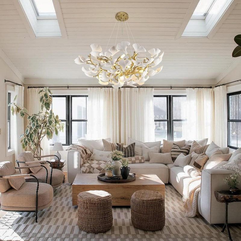 Modern Ceramic Ginkgo Leaf Branches Chandelier - XYlight