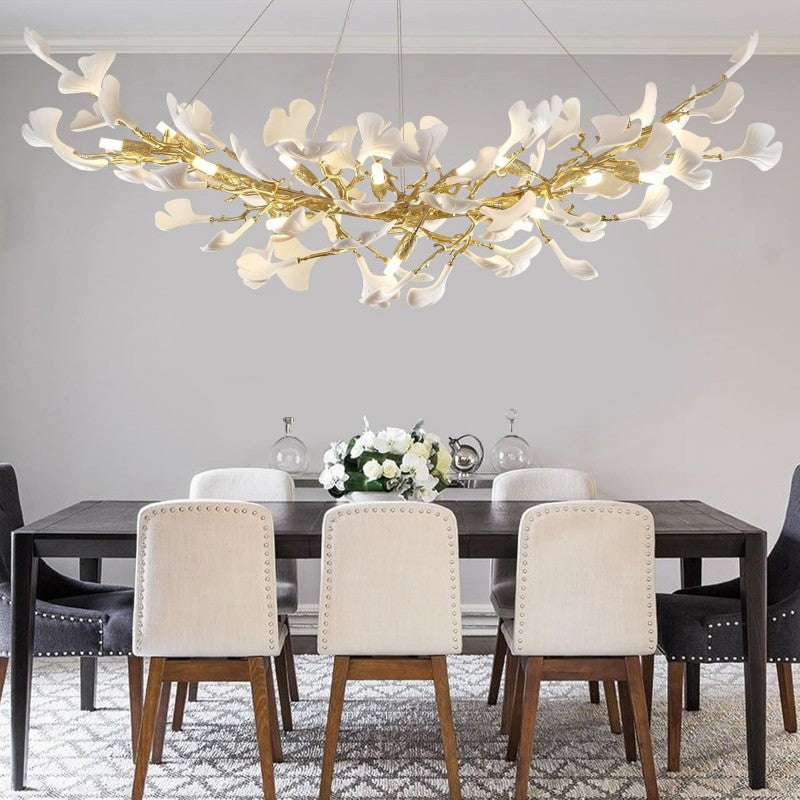 Modern Ceramic Ginkgo Leaf Branches Chandelier - XYlight