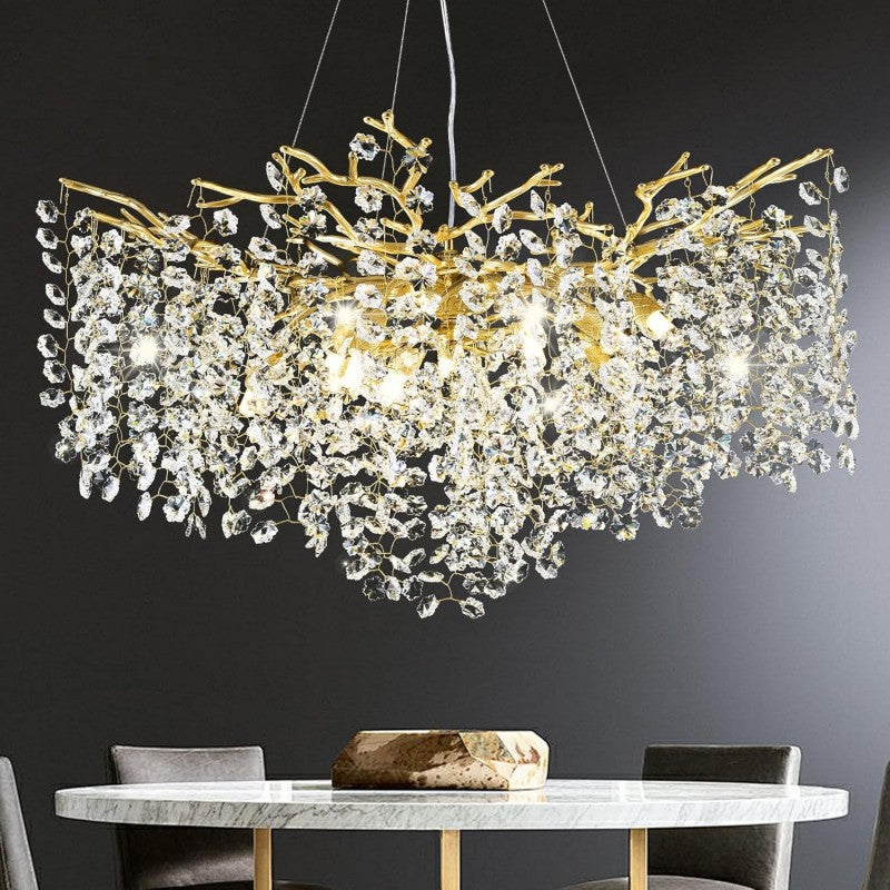 Modern Tree Branch Crystal Chandelier 55"L 30"D - XYlight