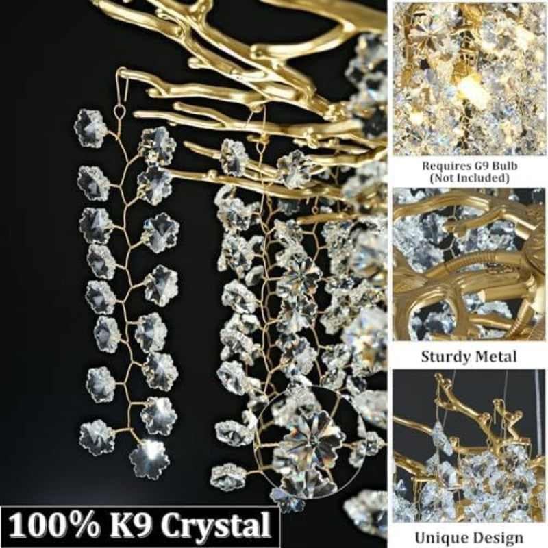 Modern Tree Branch Crystal Chandelier 55"L 30"D - XYlight