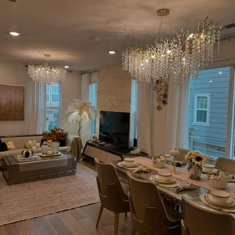 Modern Tree Branch Crystal Chandelier 55"L 30"D - XYlight