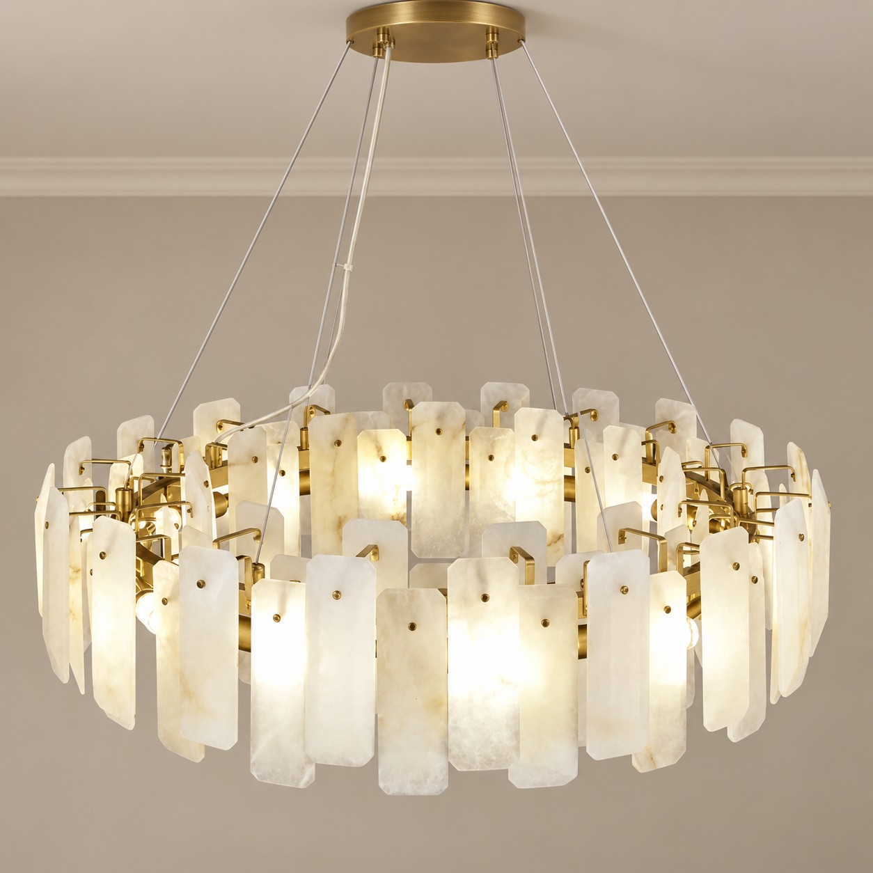 Moira Alabaster Round Chandelier - XYlight