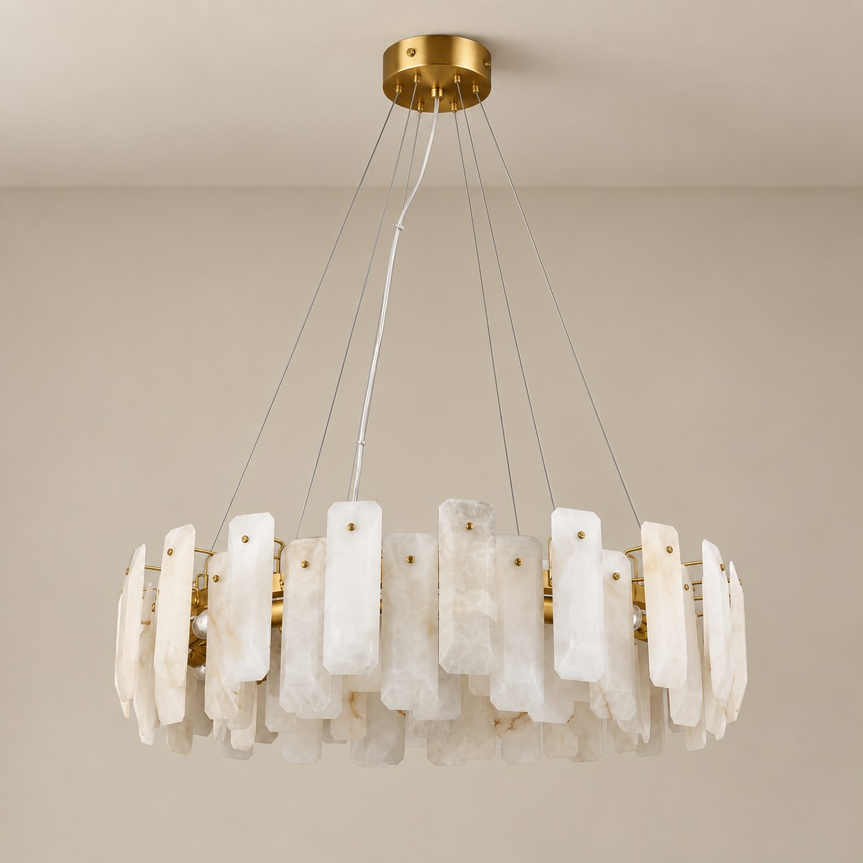 Moira Alabaster Round Chandelier - XYlight