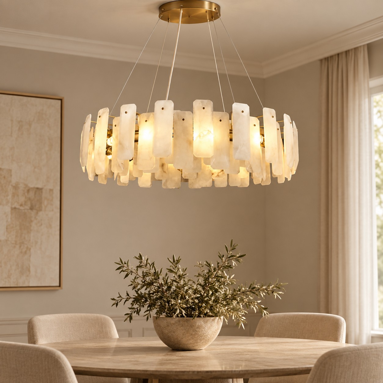 Moira Alabaster Round Chandelier - XYlight