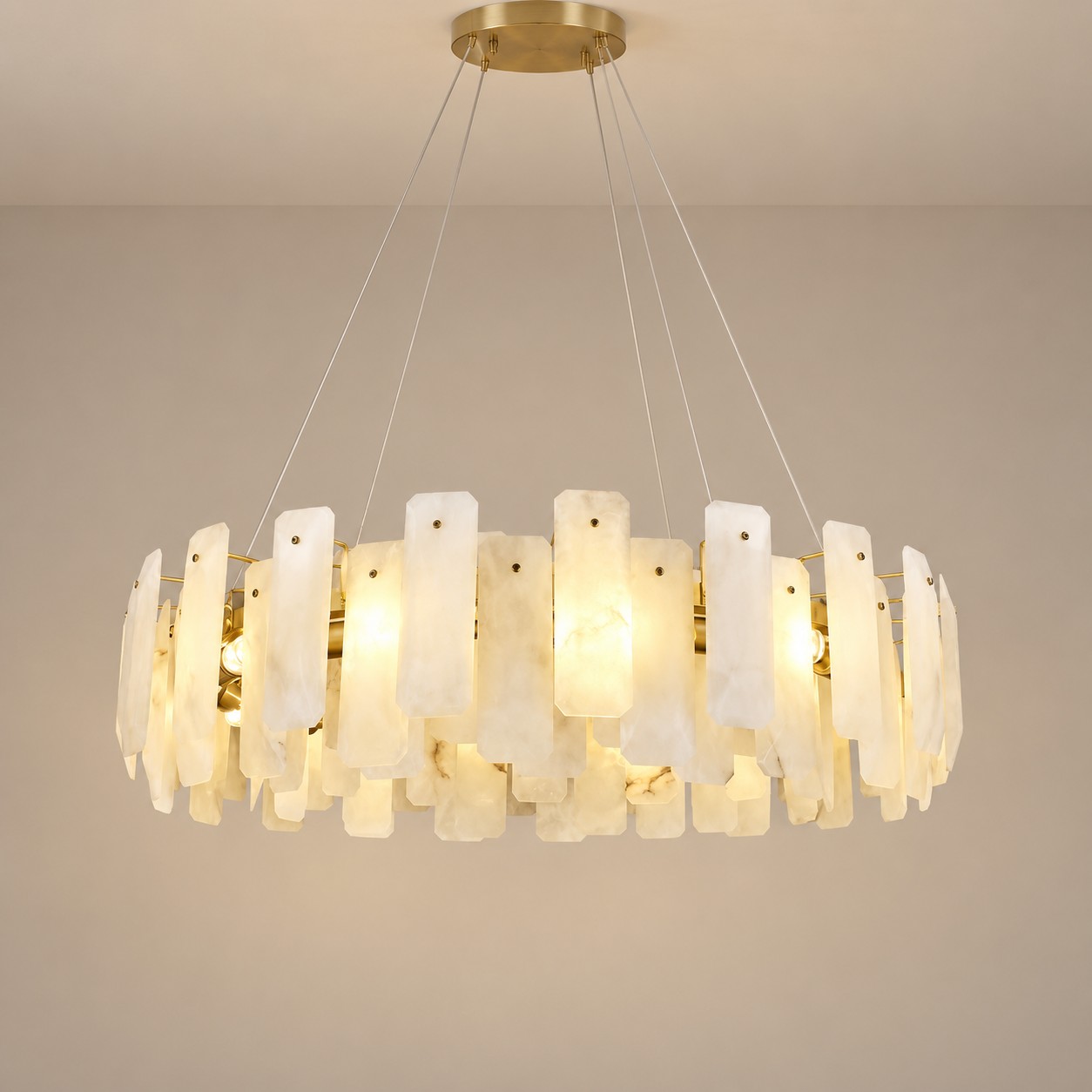 Moira Alabaster Round Chandelier - XYlight