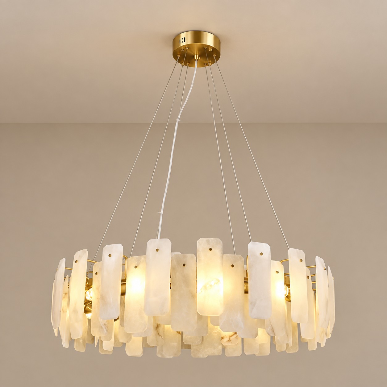 Moira Alabaster Round Chandelier - XYlight