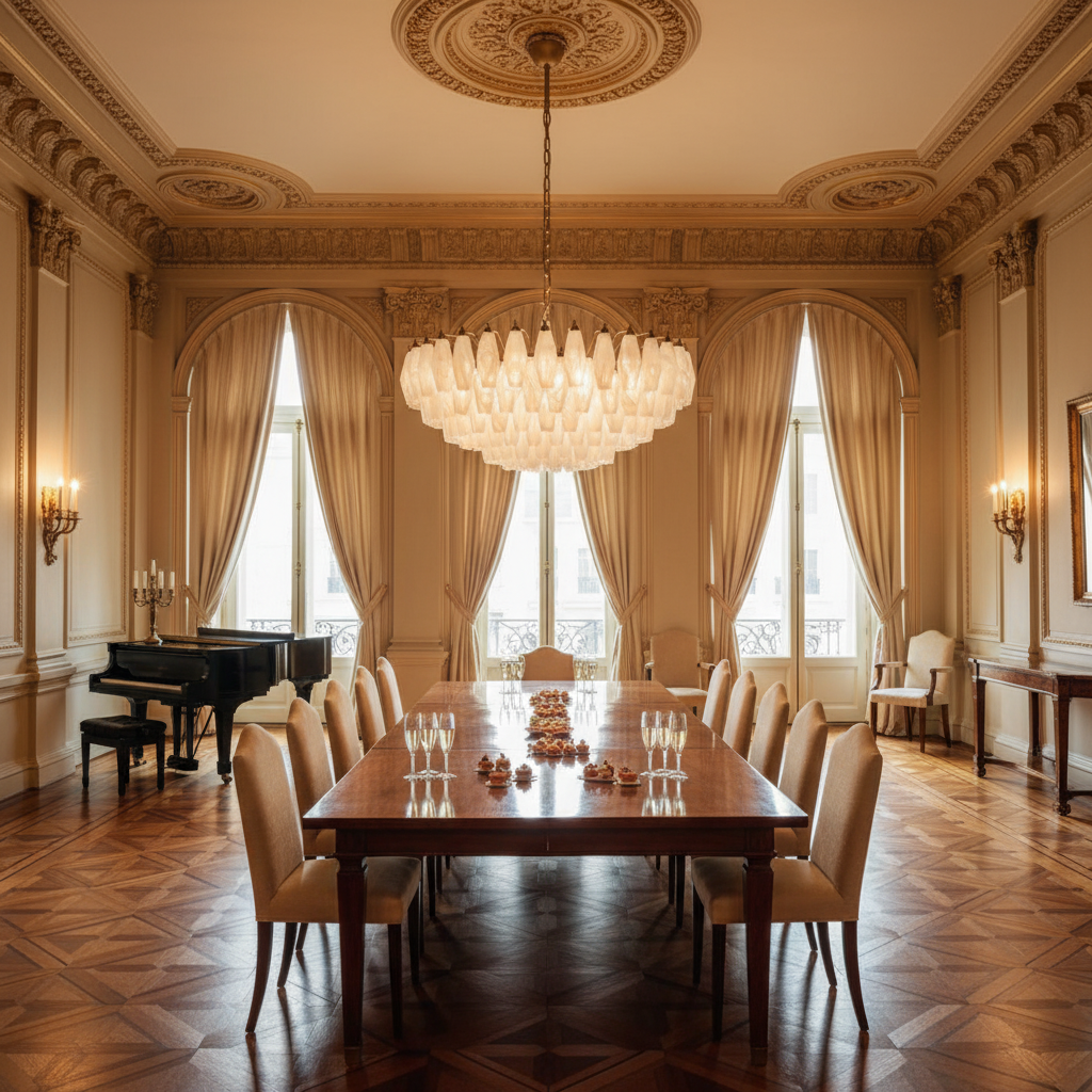 Murana 185-Piece White Alabaster Poliedri Glass Chandelier - XYlight
