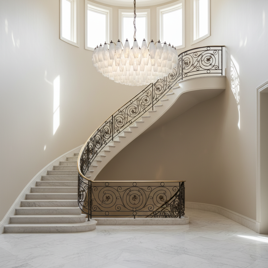 Murana 185-Piece White Alabaster Poliedri Glass Chandelier - XYlight