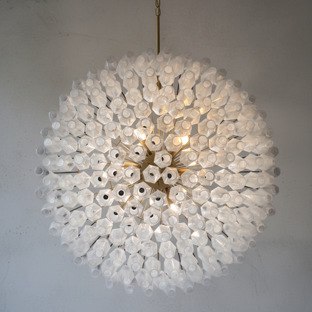 Murana 185-Piece White Alabaster Poliedri Glass Chandelier - XYlight