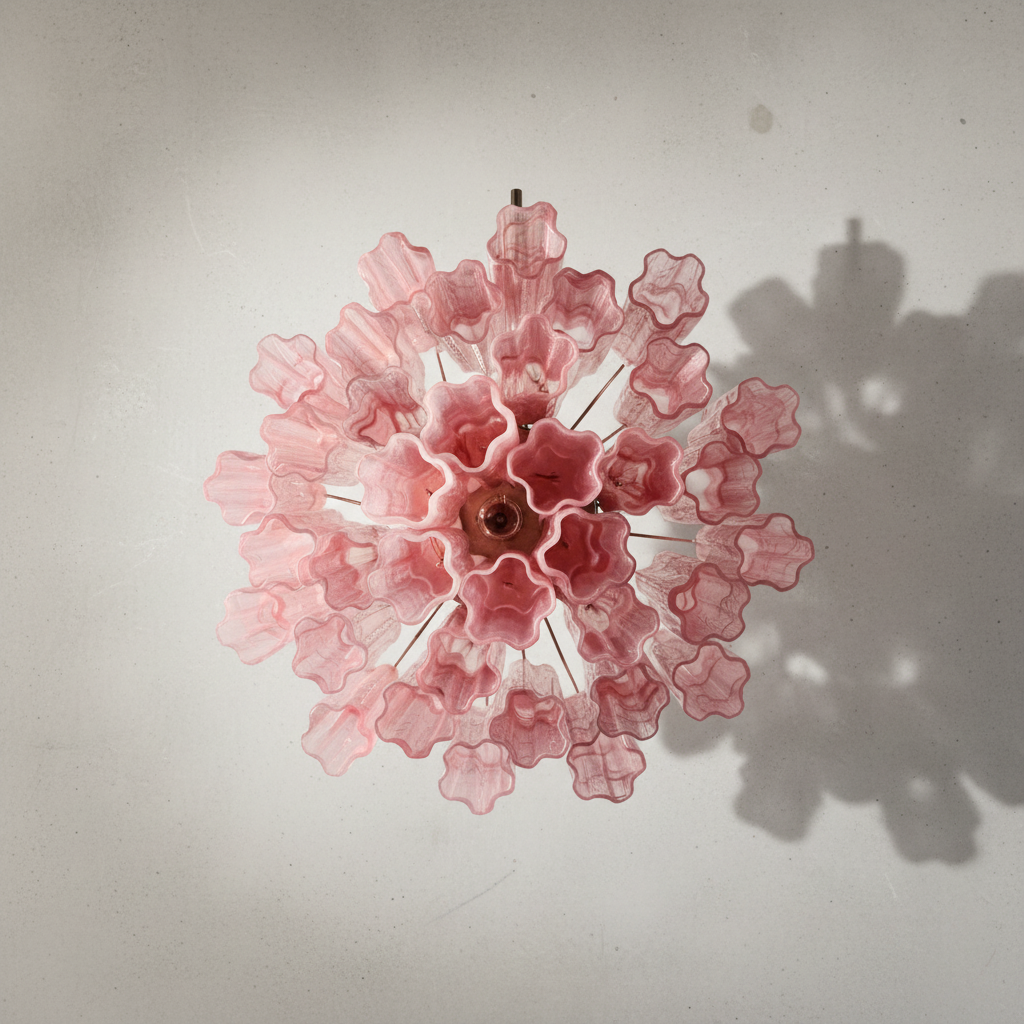 Murana 36-Tube Pink Art Glass Chandelier - XYlight