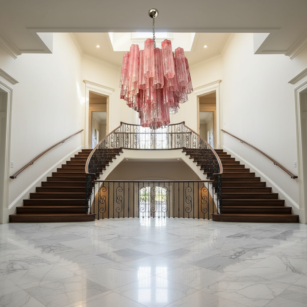 Murana 36-Tube Pink Art Glass Chandelier - XYlight