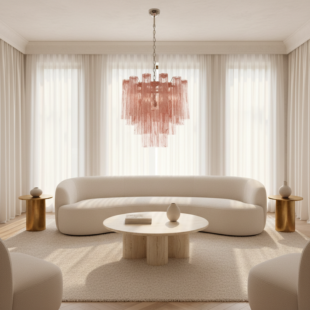 Murana 36-Tube Pink Art Glass Chandelier - XYlight