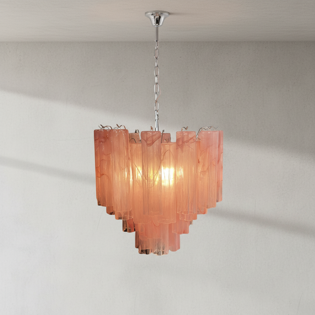 Murana 36-Tube Pink Tronchi Glass Chandelier - XYlight