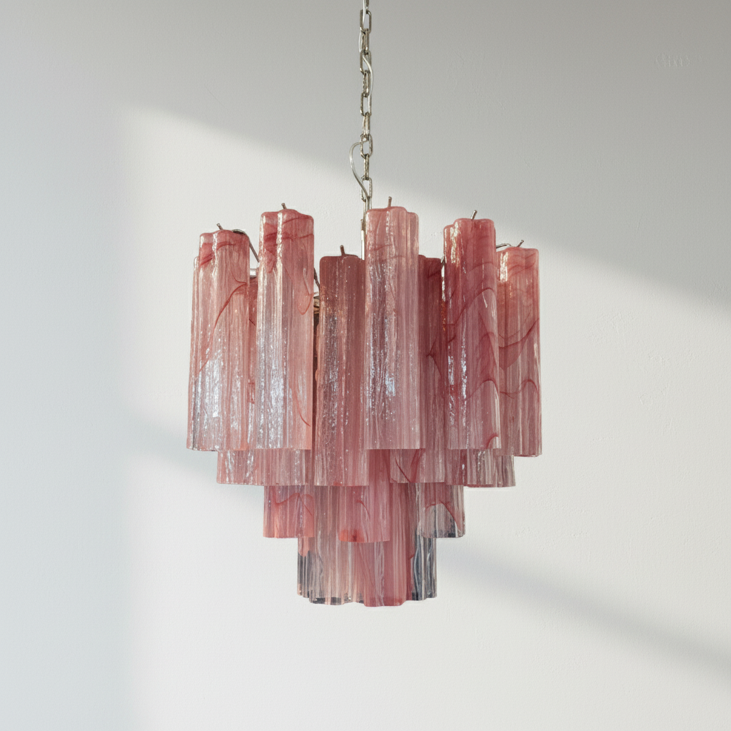 Murana 36-Tube Pink Tronchi Glass Chandelier - XYlight