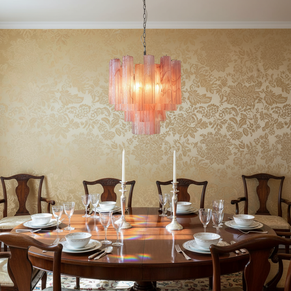 Murana 36-Tube Pink Tronchi Glass Chandelier - XYlight