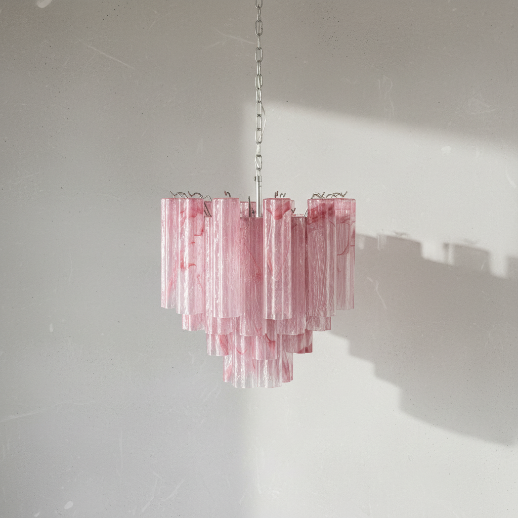 Murana 36-Tube Pink Tronchi Glass Chandelier - XYlight