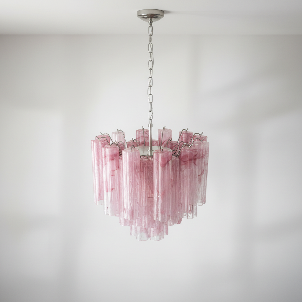 Murana 36-Tube Pink Tronchi Glass Chandelier - XYlight