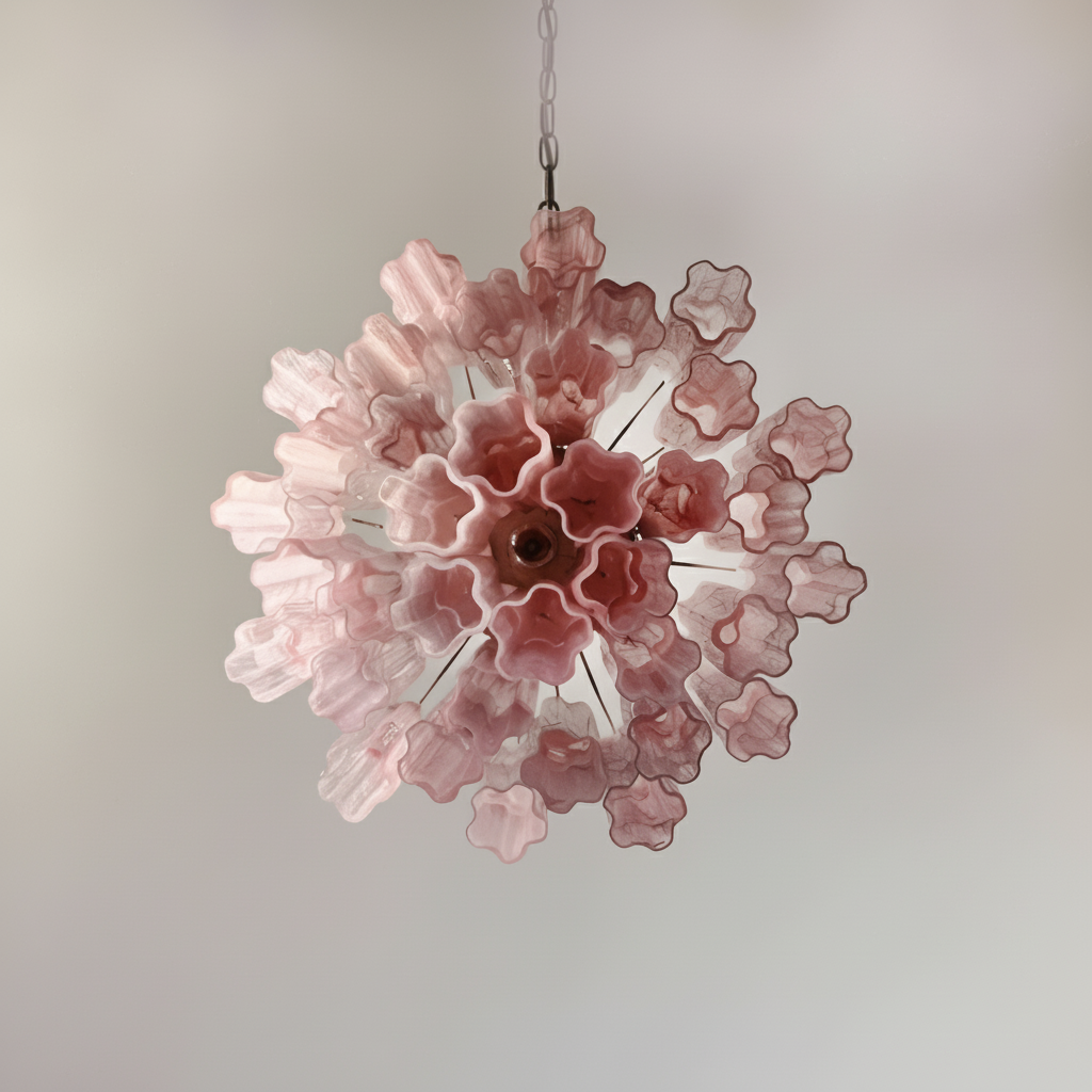 Murana 36-Tube Pink Tronchi Glass Chandelier - XYlight