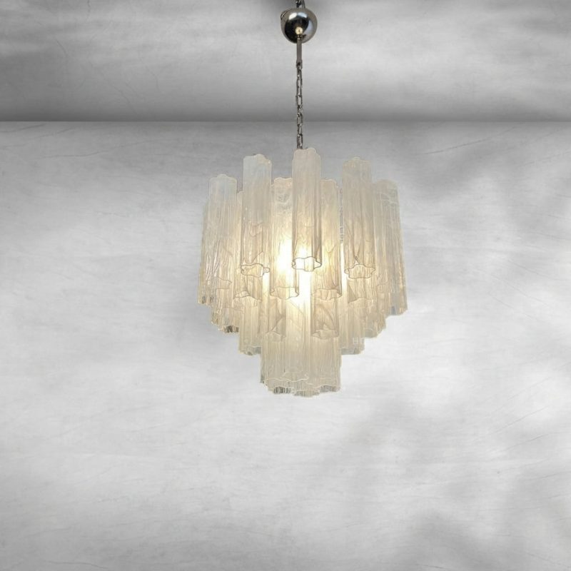 Murana 36-Tube White Art Glass Chandelier