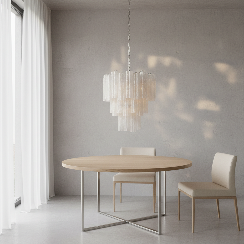 Murana 48-Tube White Glass Chandelier - XYlight