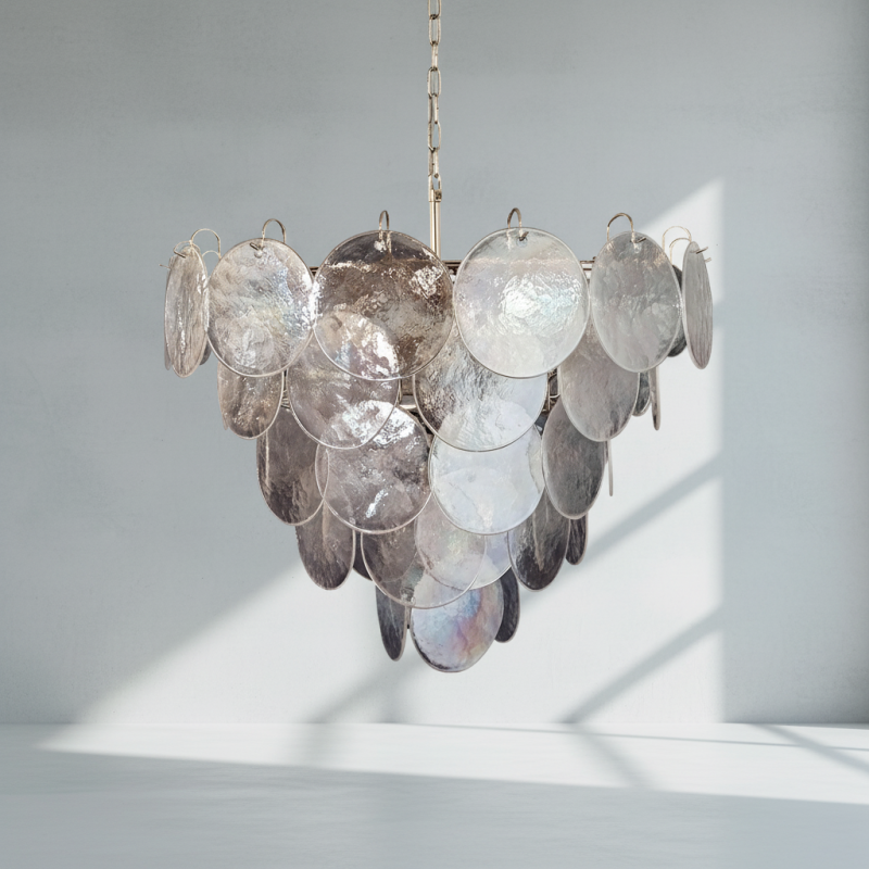 Murana 57-Disc Iridescent Art Glass Chandelier