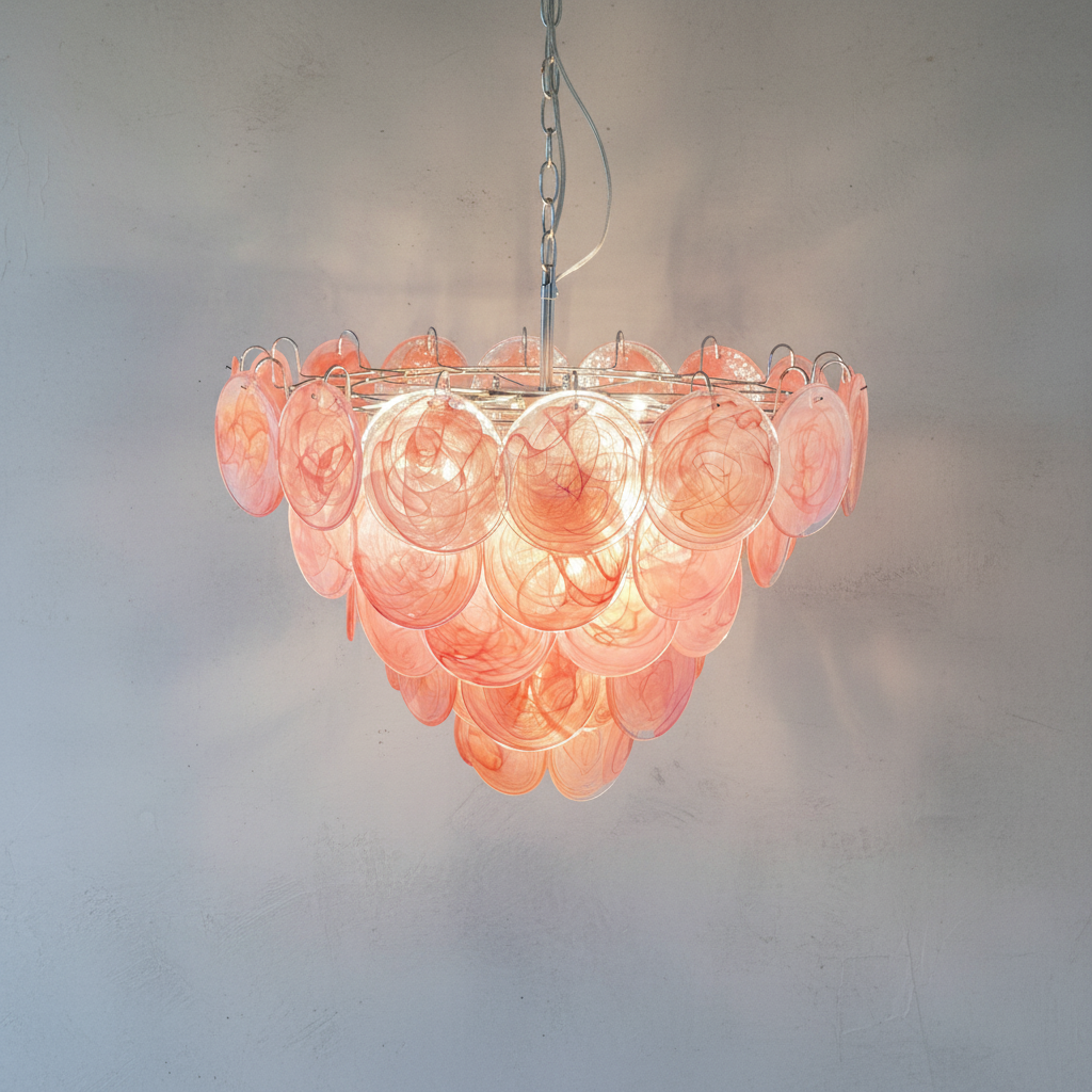 Murana 57-Disc Pink Art Glass Chandelier - XYlight