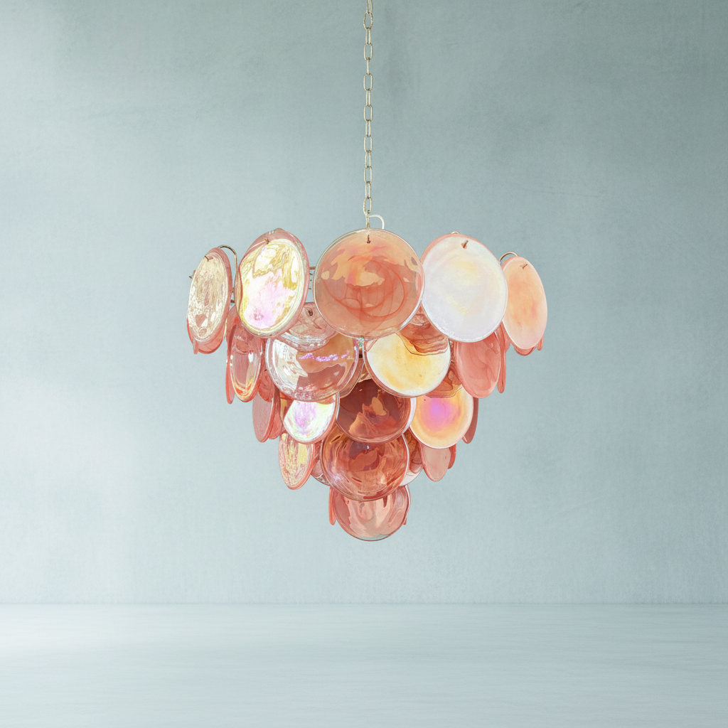 Murana 57-Disc Pink Art Glass Chandelier - XYlight