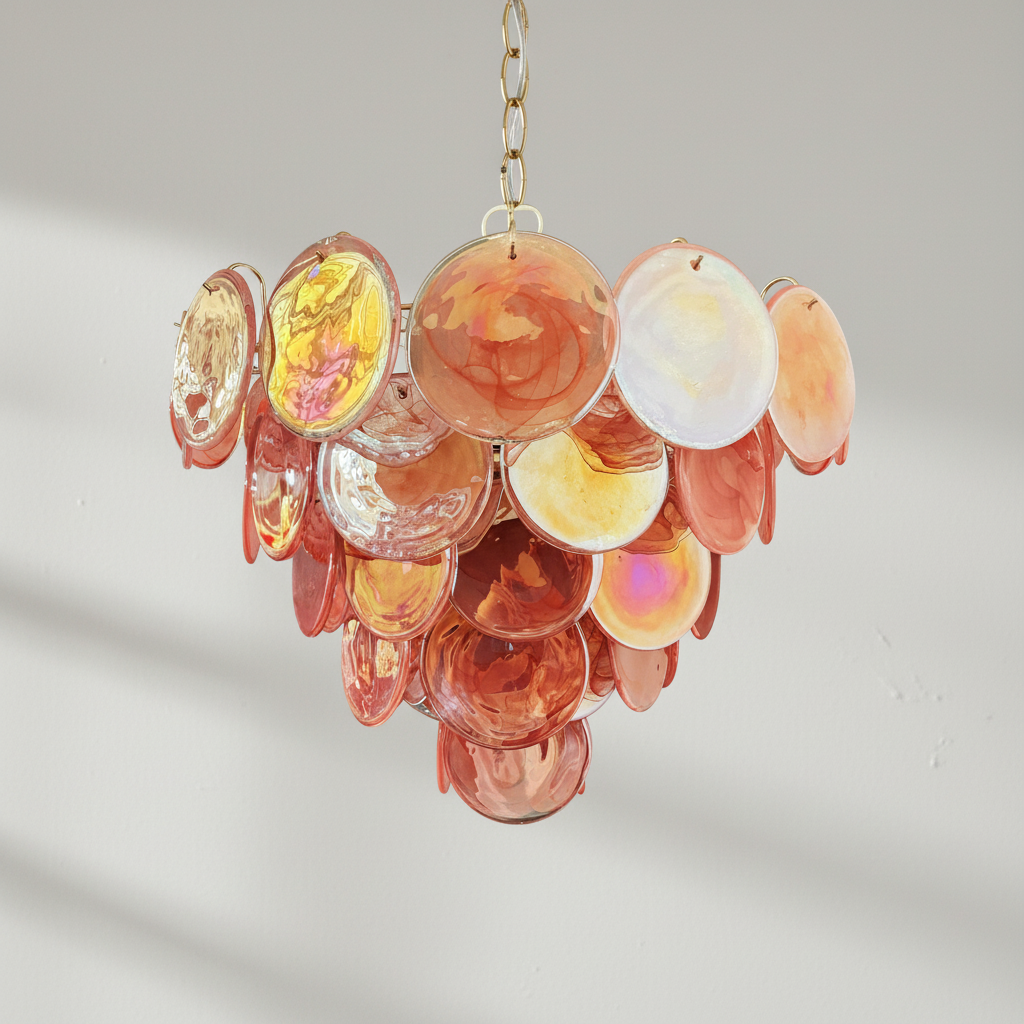 Murana 57-Disc Pink Art Glass Chandelier - XYlight
