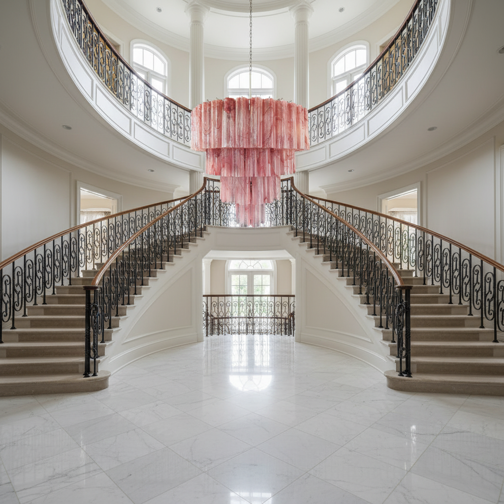 Murana 78-Tube Pink Art Glass Chandelier - XYlight