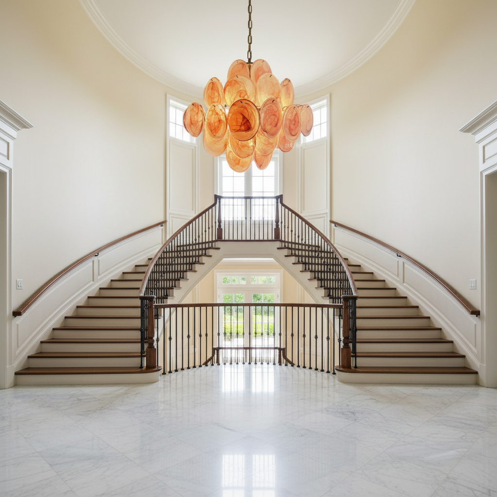 Murana 36-Disc Pink Art Glass Chandelier - XYlight