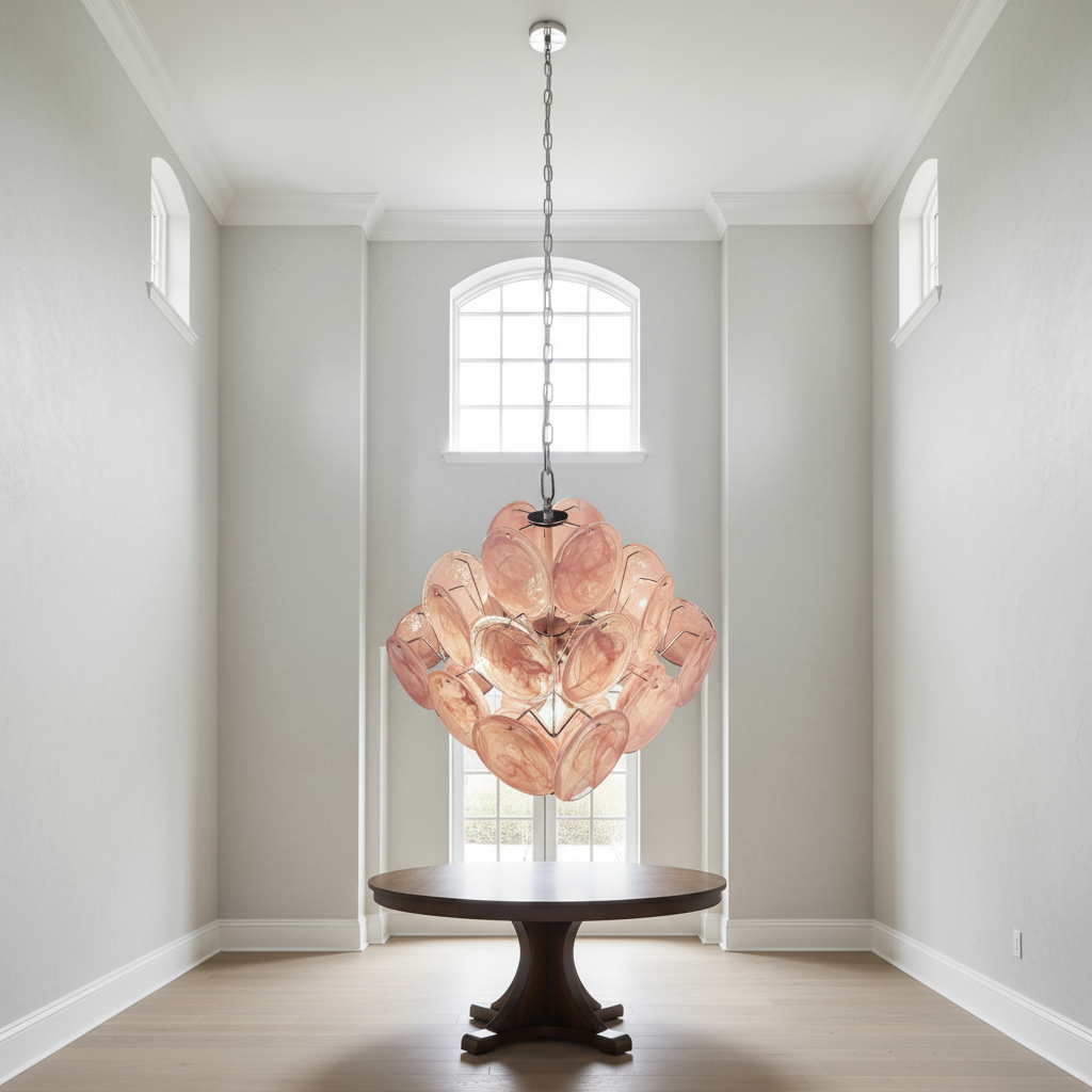 Murana 36-Disc Pink Art Glass Chandelier - XYlight