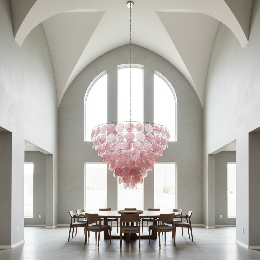 Murana 36-Disc Pink Art Glass Chandelier - XYlight