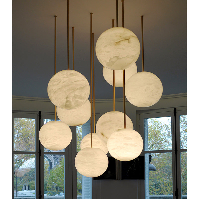 Nademor Alabaster Sphere Staircase Chandelier - XYlight