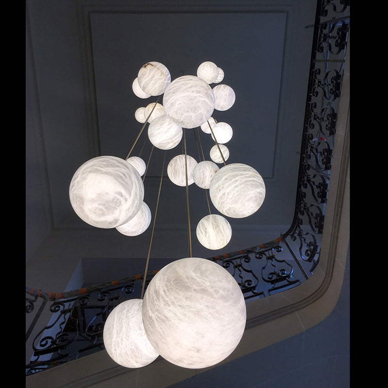 Nademor Alabaster Sphere Staircase Chandelier - XYlight